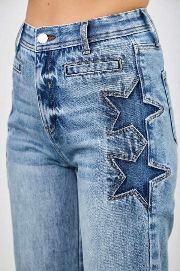 Jeans for women with star pattern 