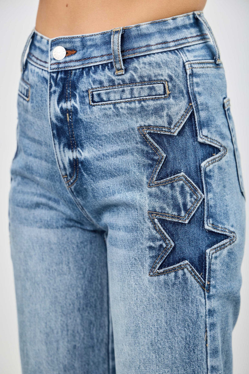 Jeans for women with star pattern 