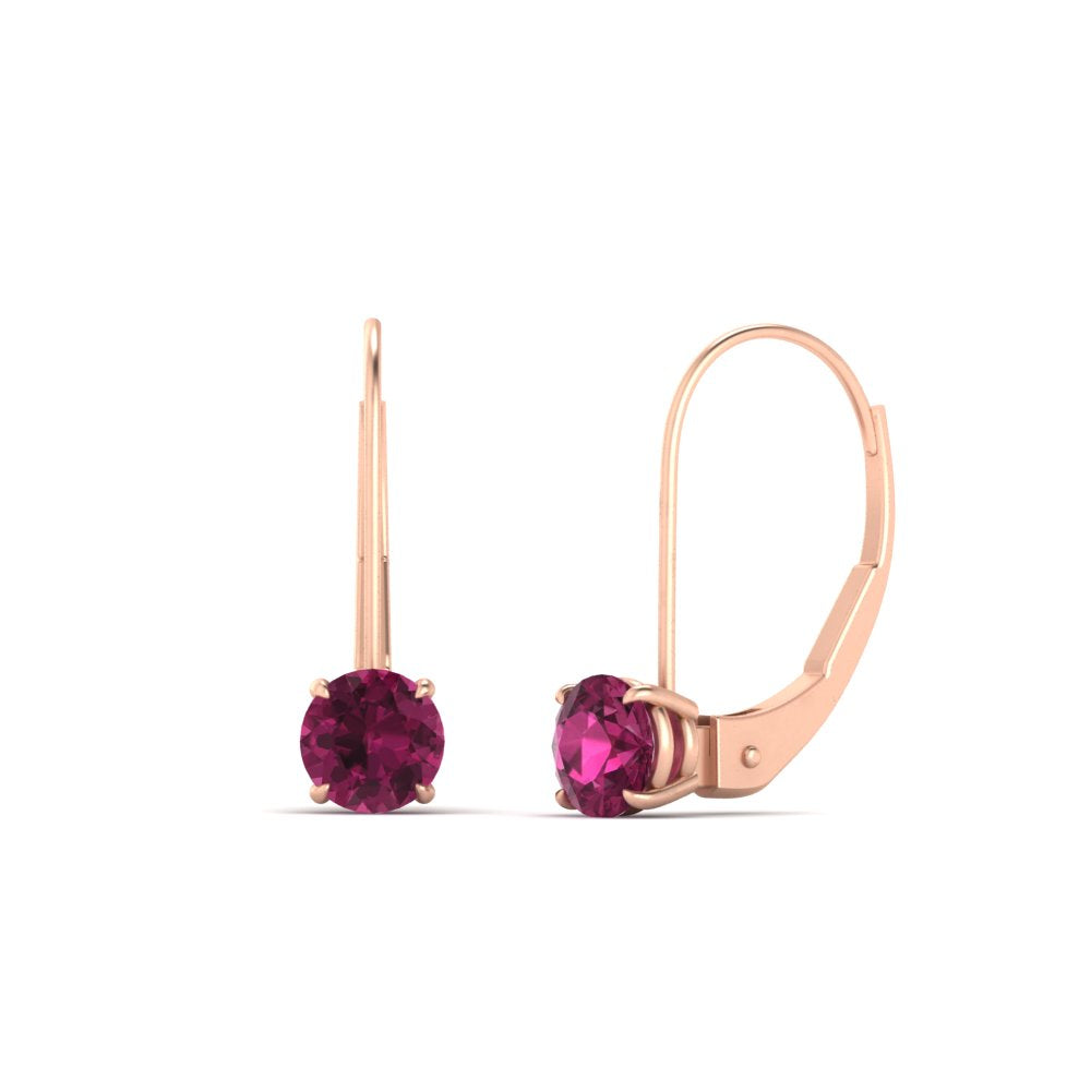 1 Carat Round Diamond Lever Back Earrings