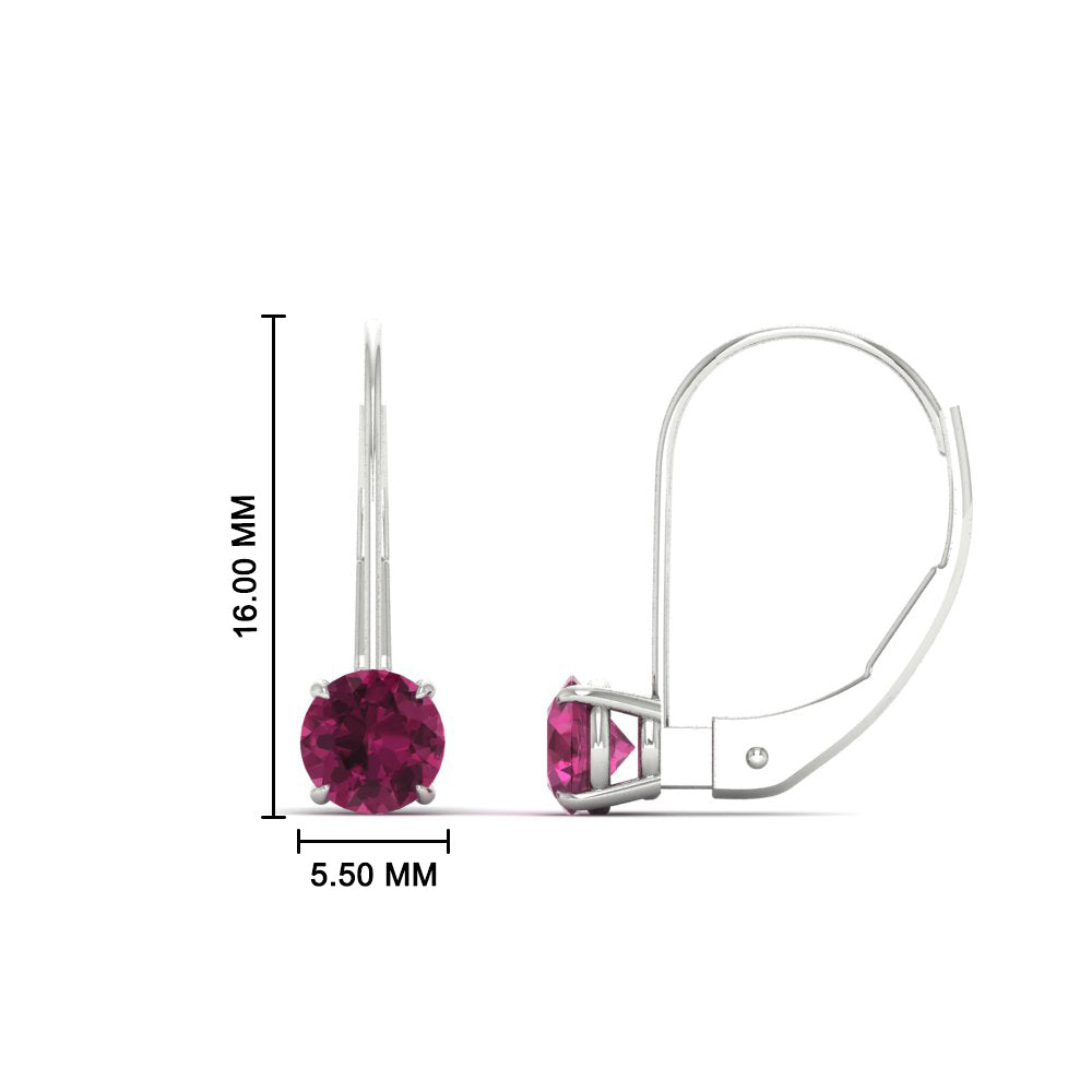 1 Carat Round Diamond Lever Back Earrings