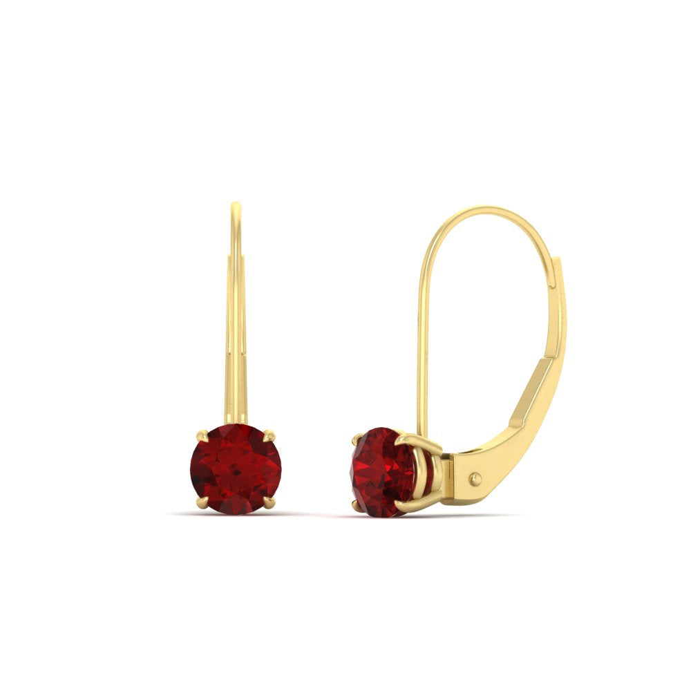 1 Carat Round Diamond Lever Back Earrings
