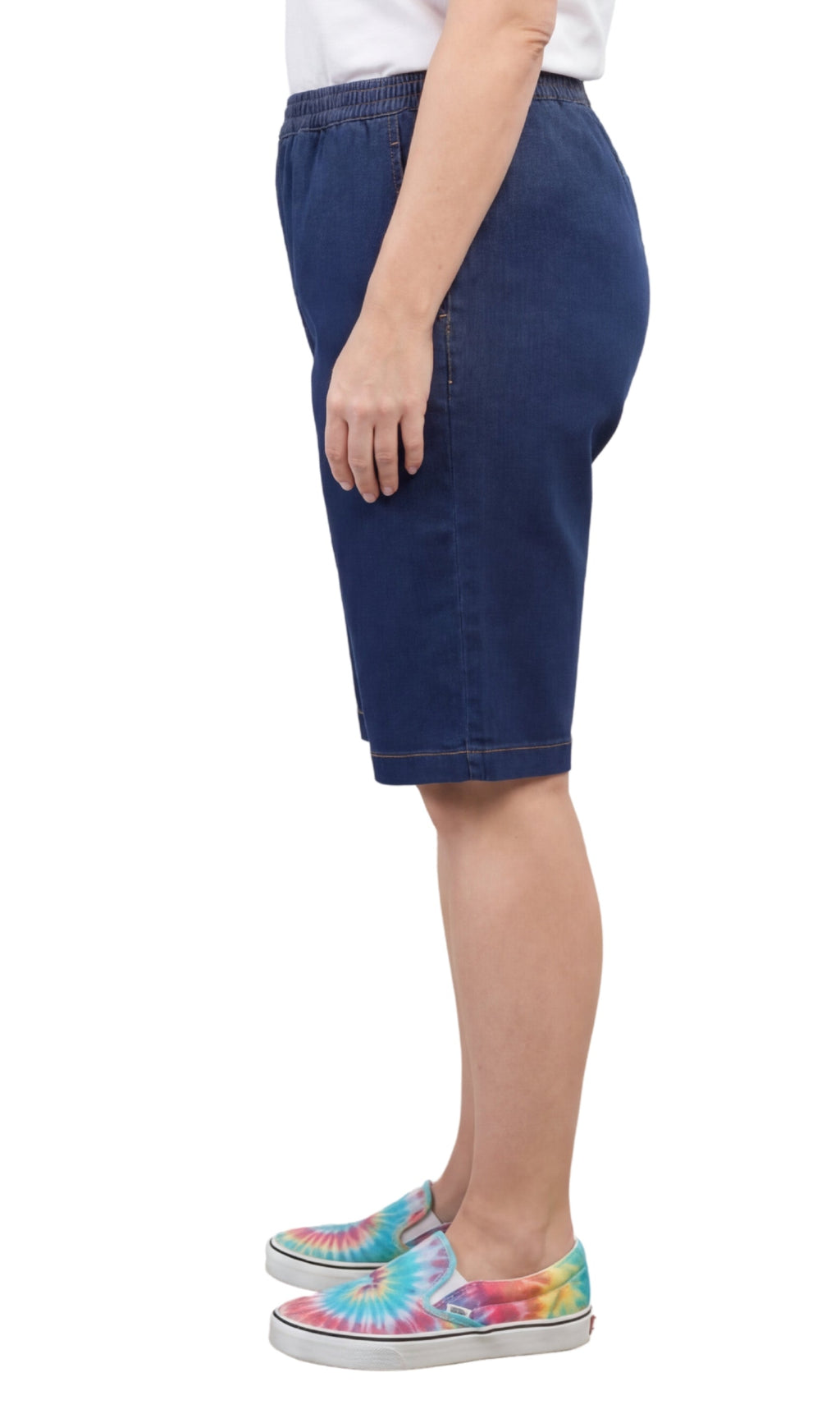 Women's Easy Pull on Bermuda Shorts in Denim and Twill