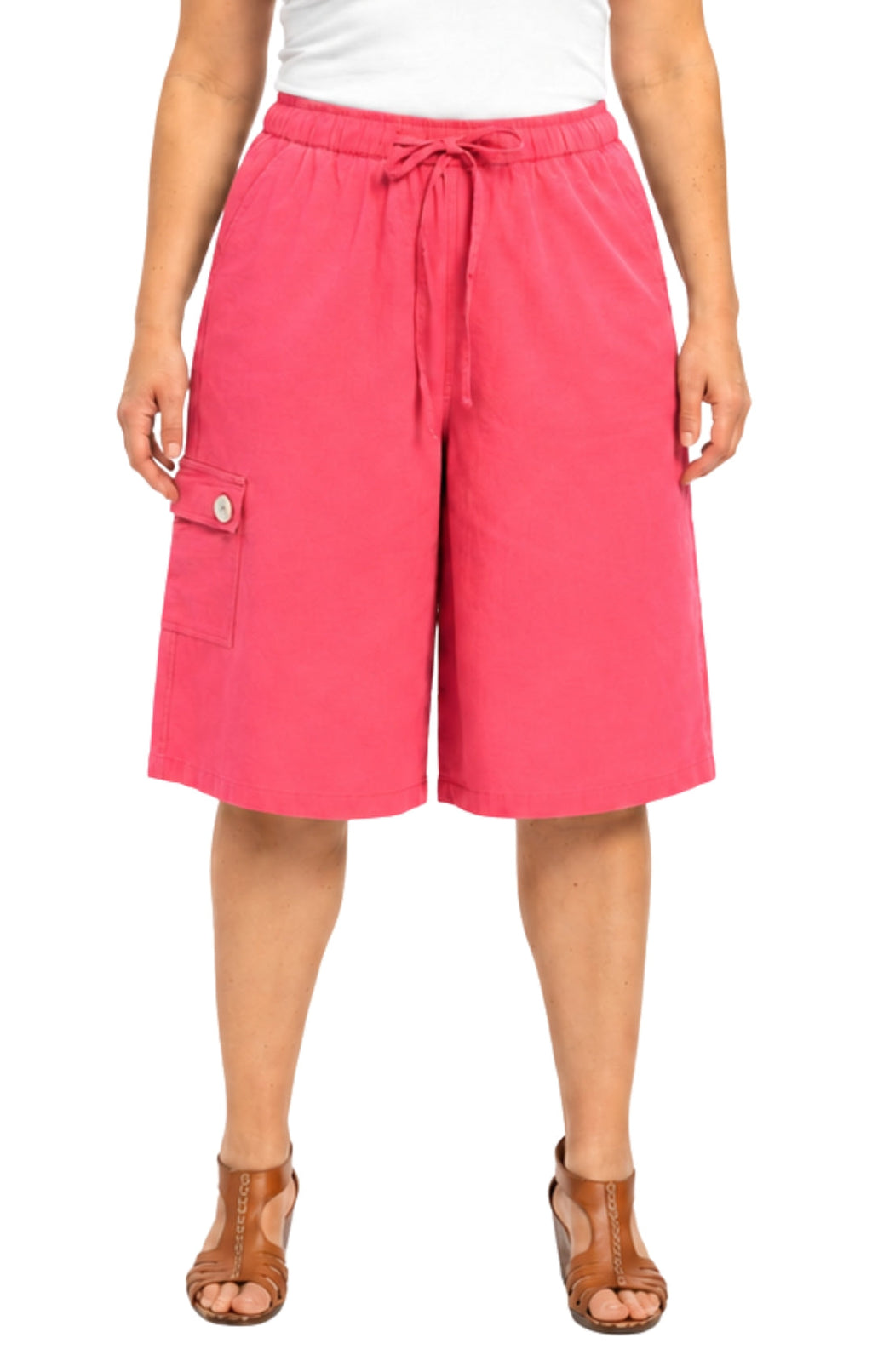 Women's 100% Calcutta Cotton Split Skirt Culottes with Cargo Pockets