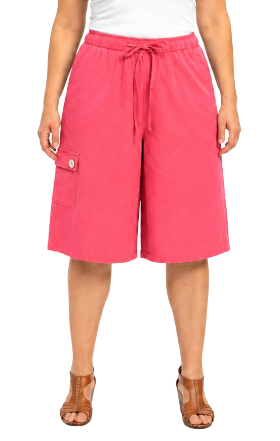 Women's 100% Calcutta Cotton Split Skirt Culottes with Cargo Pockets