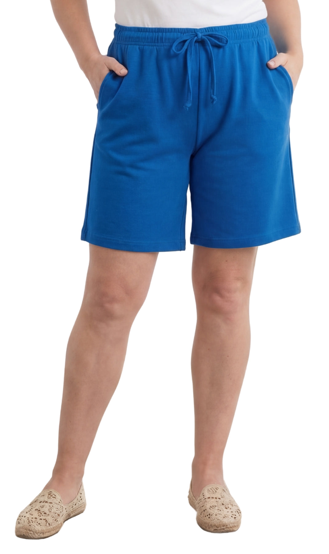 Damen Shorts aus 100 % Baumwolle (Interlock-Jersey) — elastischer Bund mit Kordelzug