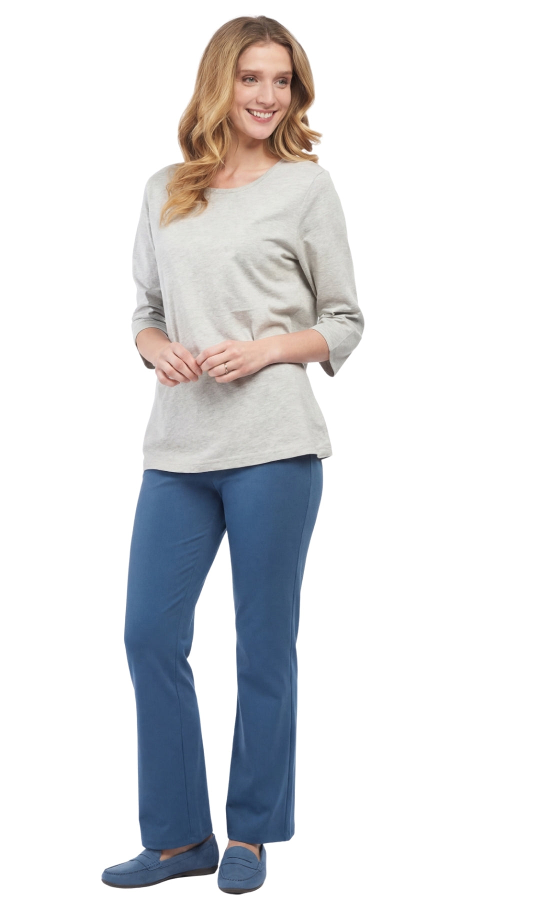Women's 3/4 Sleeve Crew Neck Top – Comfortable Jer