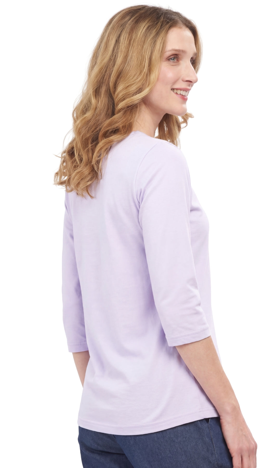 Women's 3/4 Sleeve Crew Neck Top – Comfortable Jer
