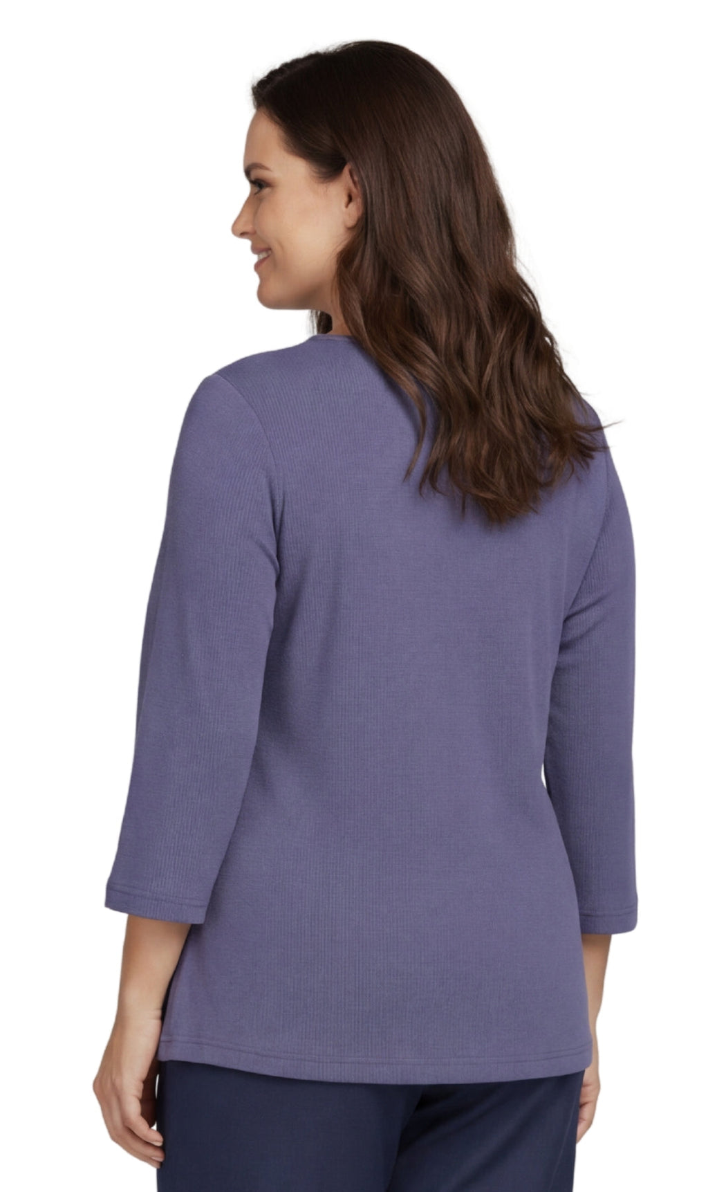Women's Ribbed 3/4 Sleeve Crew Neck Cotton Top