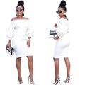 Women's Off The Shoulder Bodycon Dress Lantern