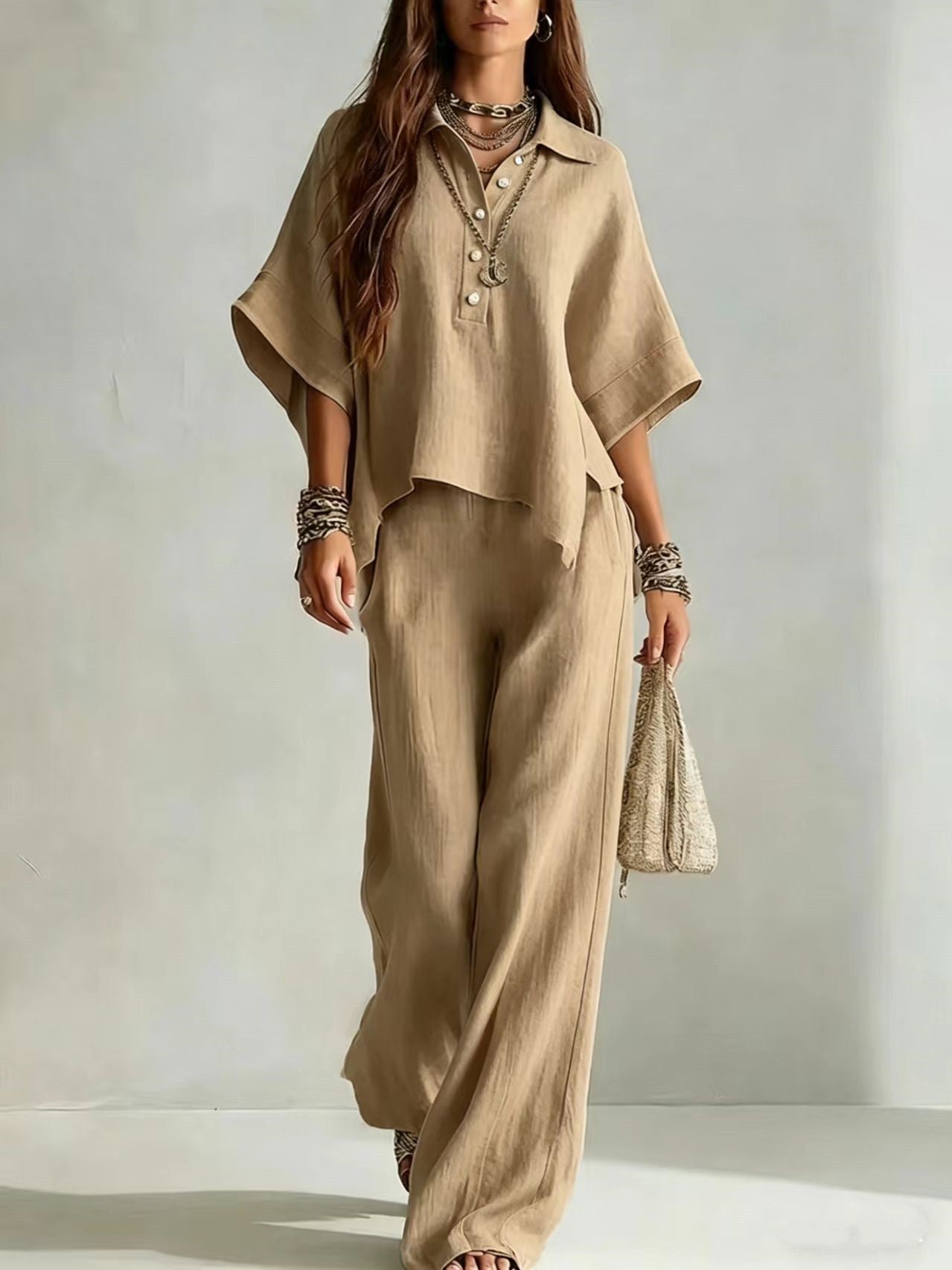 Women's Casual Sleeveless Top & Full-Length Pants Two-Piece Set