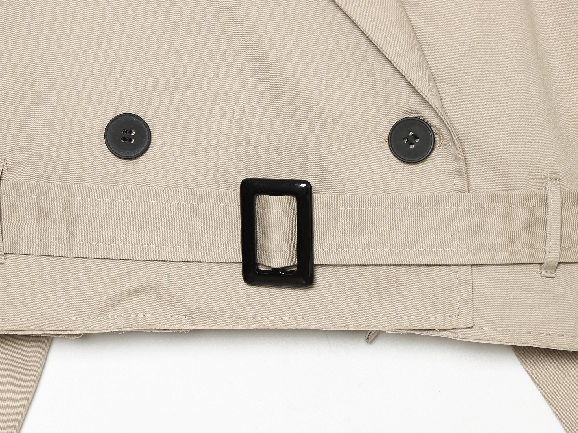 Summer Women Clothes Office Belt Collared Long Sleeve Short Trench Coat