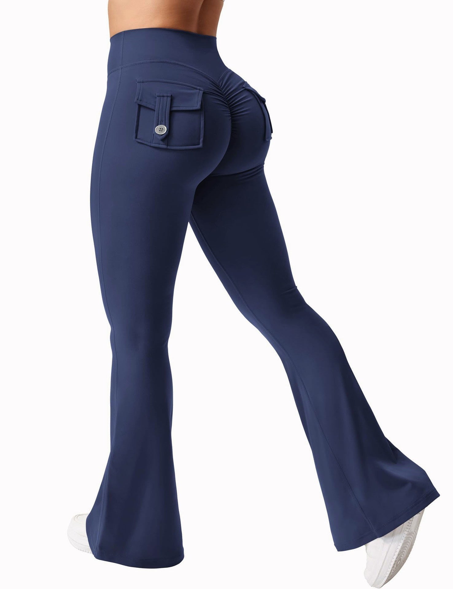 🖤 Damen High-Waist Cargo-Taschen Sport-Leggings