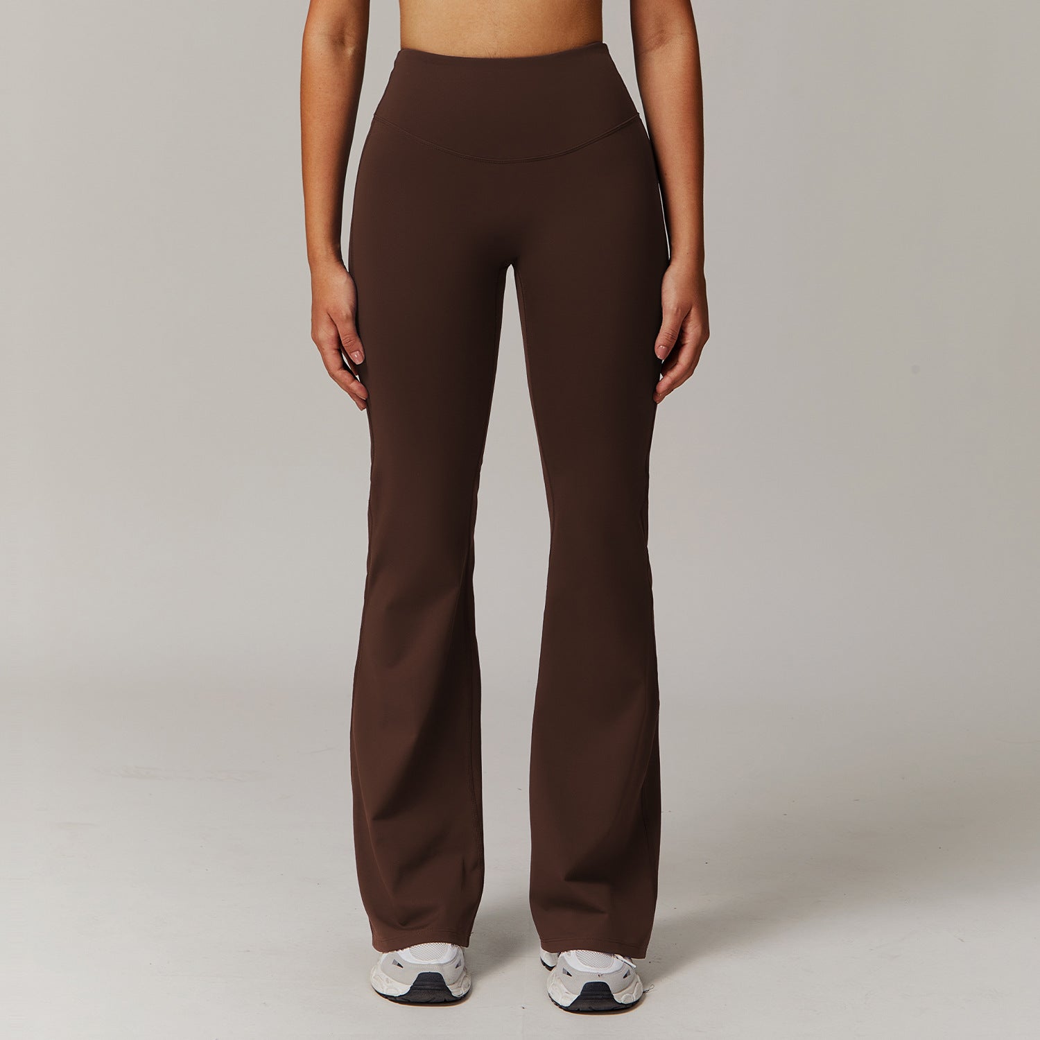 Damen-High-Waist-Fitnesshose mit Schlag – Laufhose