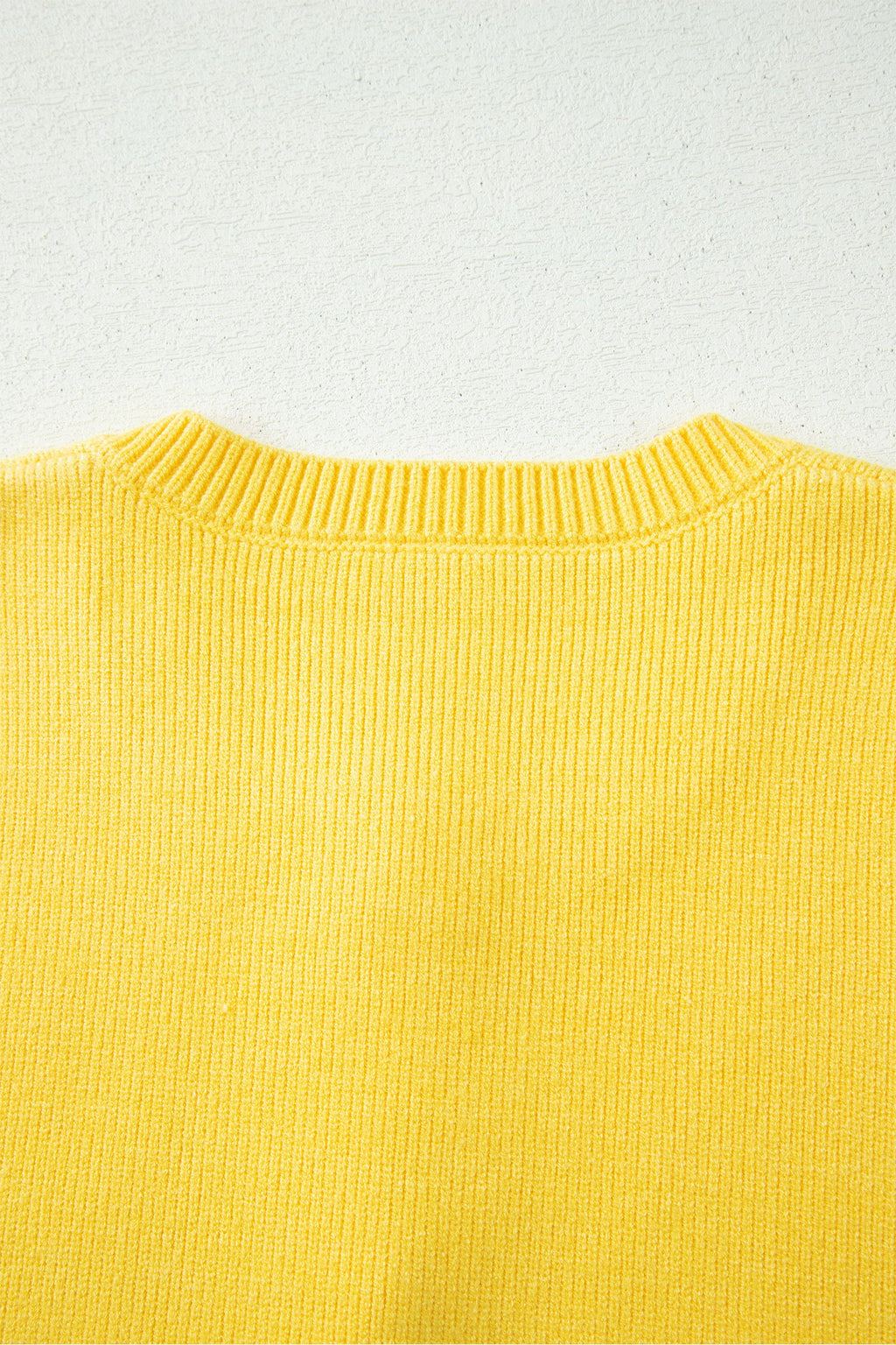 Yellow Cream Solid Color Sleeveless Knit Button Pocketed Sweater