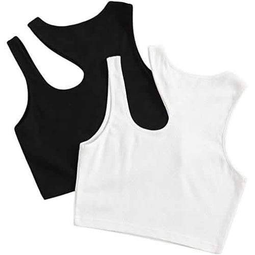 2-Pack: Women's Cropped Knit Tank Top