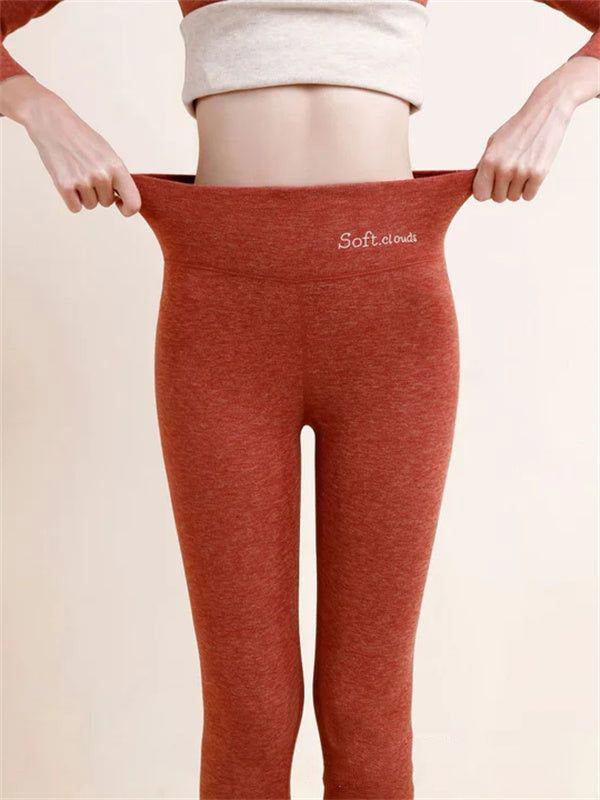 Damen High-Waist Shark Leggings mit Fleecefutter
