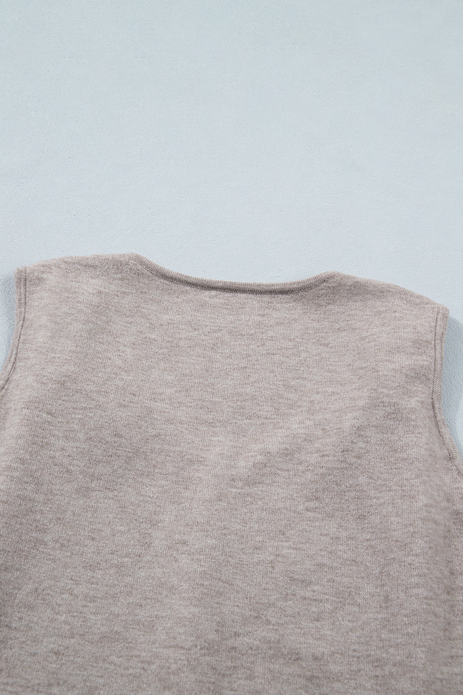 Gray Morn Metal Star Detail V Neck Sweater Knit Tank Top
