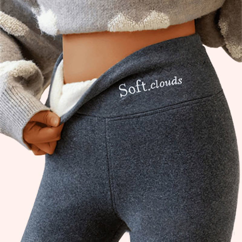 Damen High-Waist Shark Leggings mit Fleecefutter