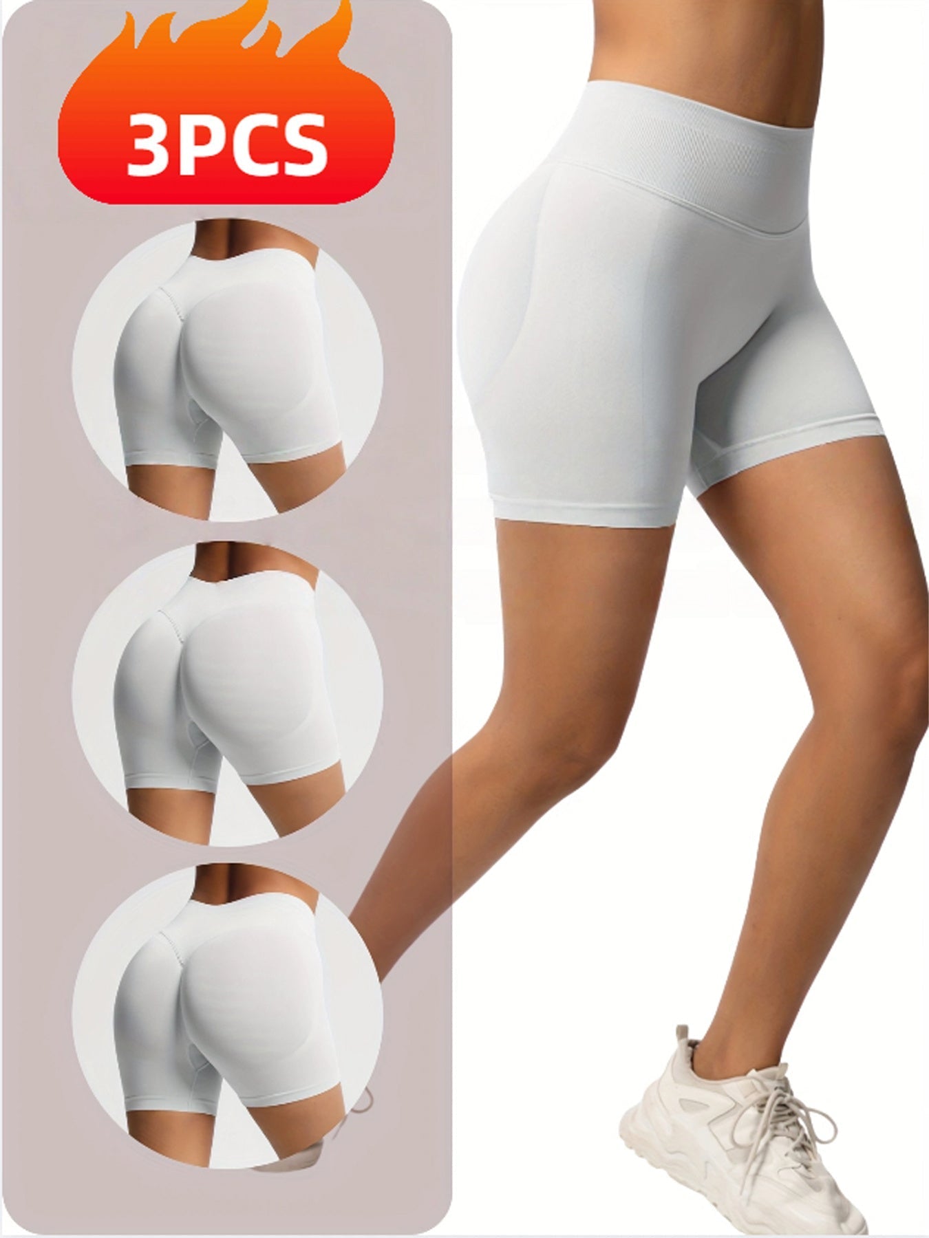 3er-Pack nahtlose Workout-Shorts für Damen