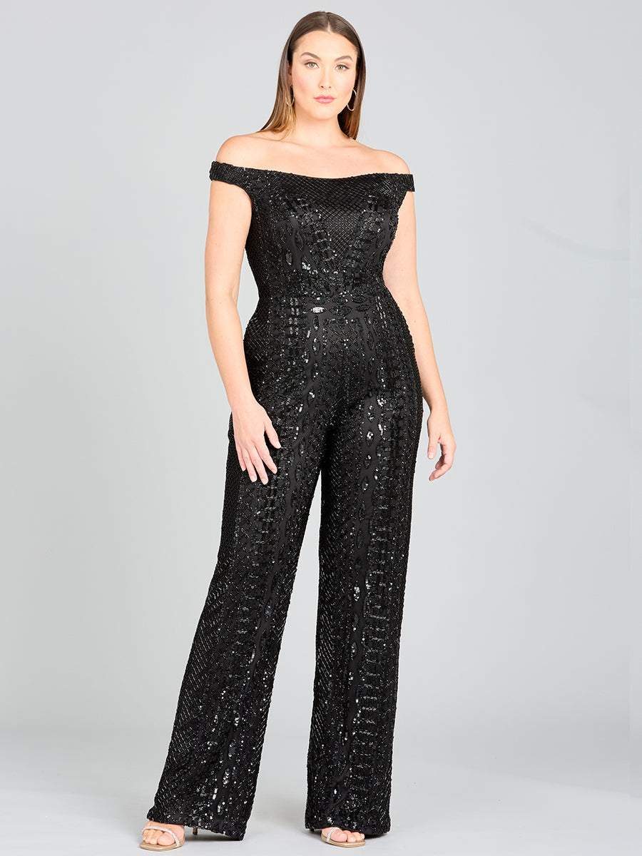 Beaded Off Shoulder Jumpsuit