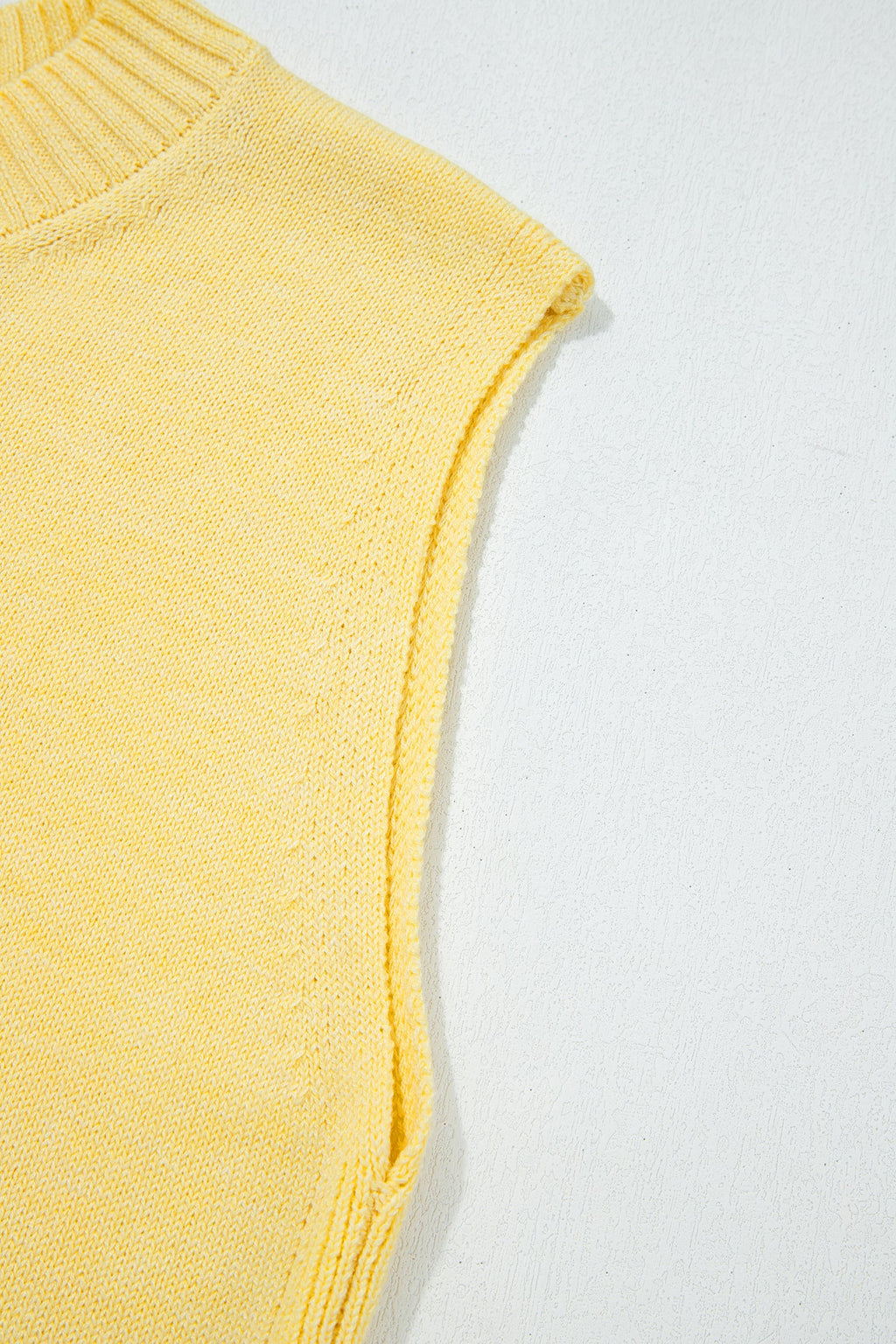 Yellow Cream Large Armhole Side Slit Loose Sweater Vest