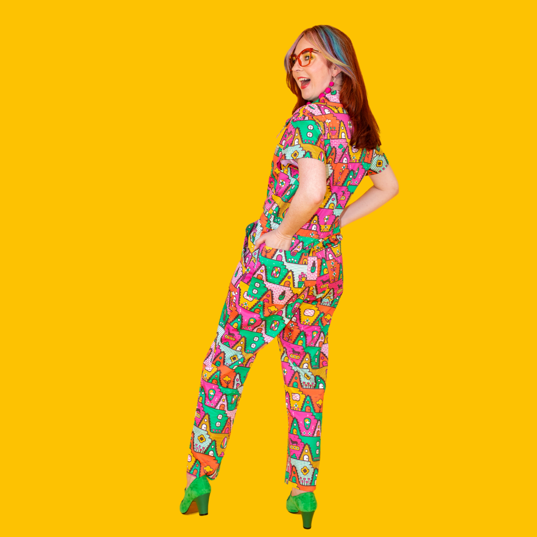 8-Bit A-Frames Jumpsuit in Bright Day