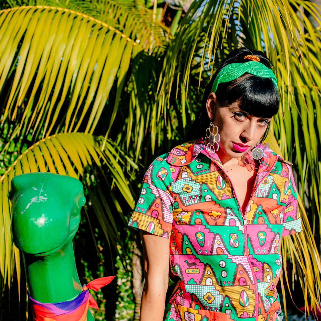 8-Bit A-Frames Jumpsuit in Bright Day