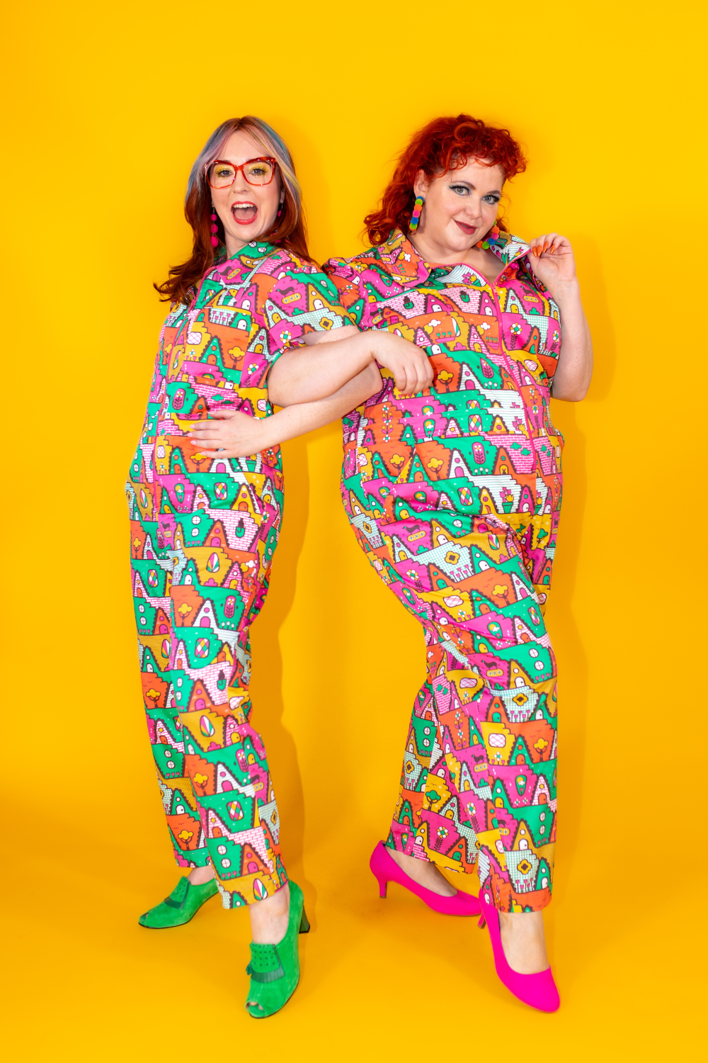 8-Bit A-Frames Jumpsuit in Bright Day