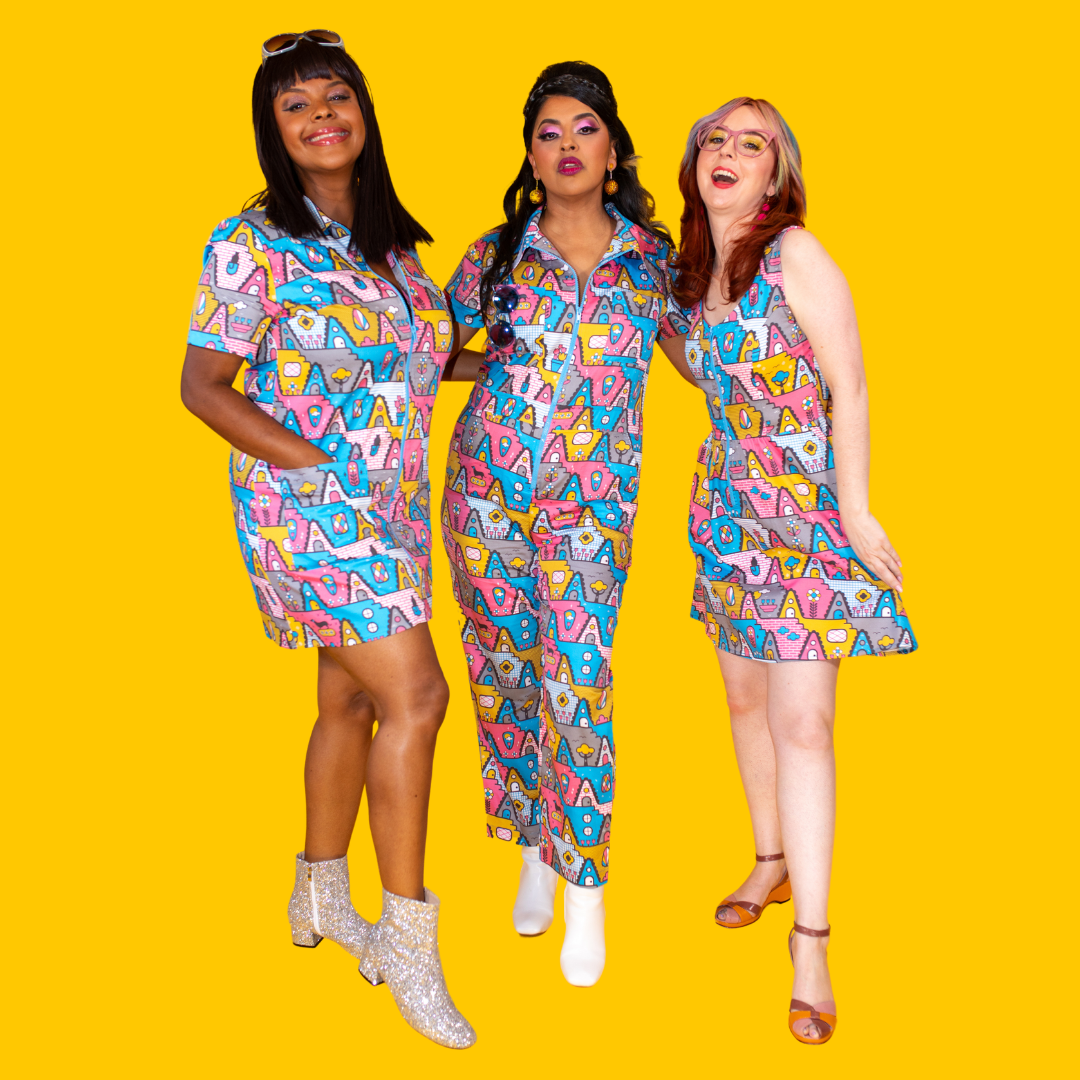 8-Bit A-Frames Jumpsuit in Pretty Pastel