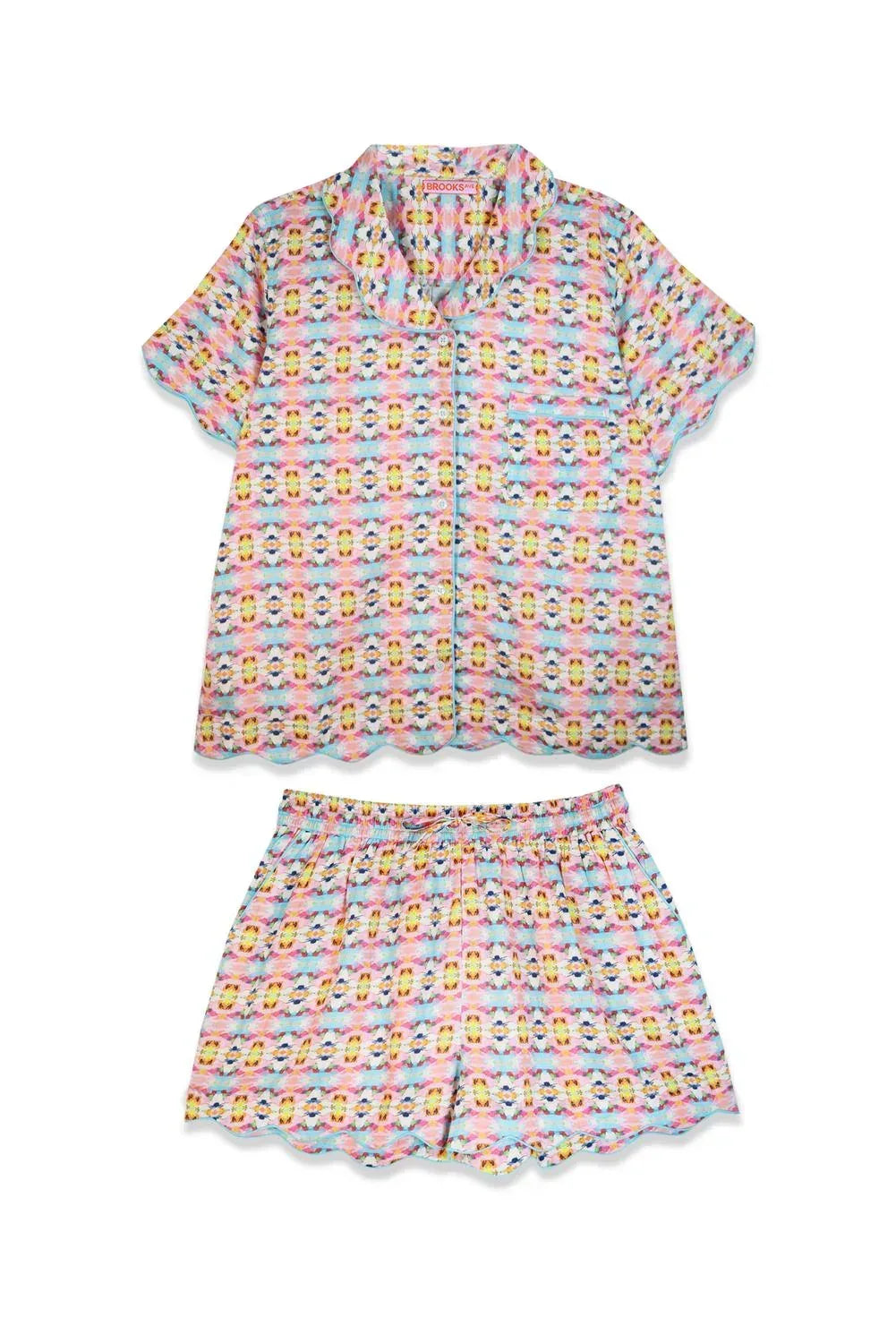 Scalloped Pajama Set Short