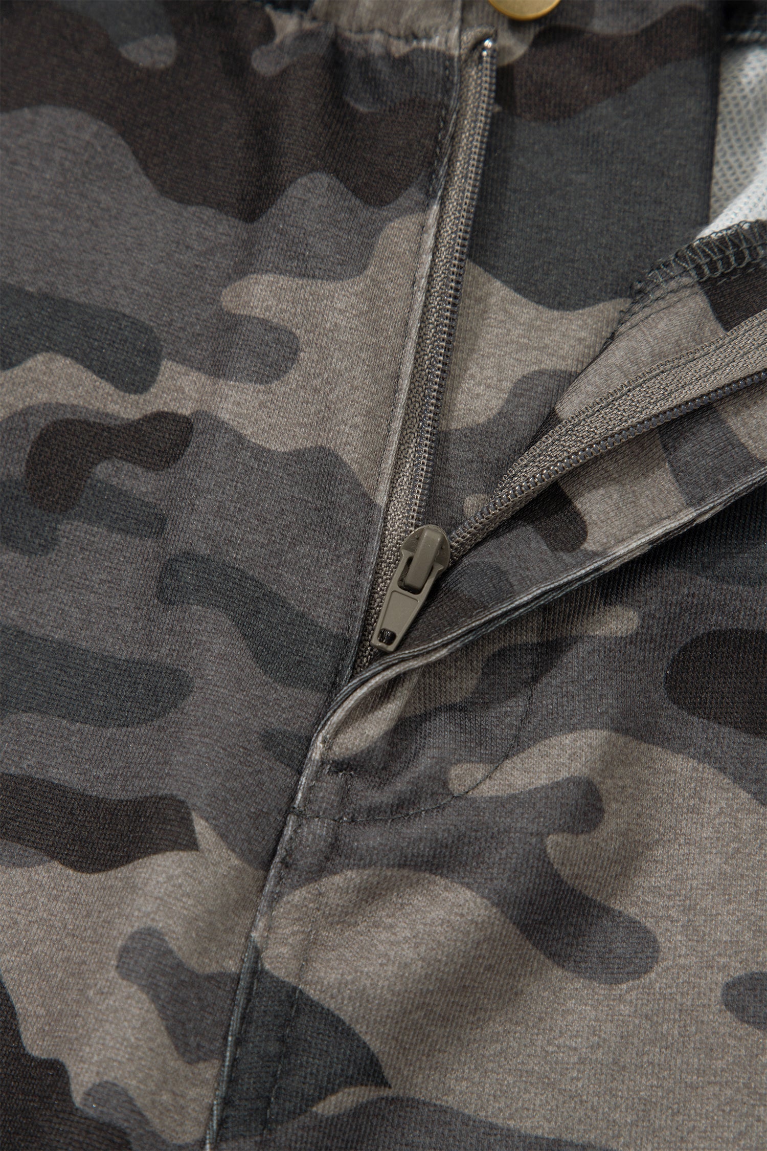 Green Camouflage Print Striped Side Panel Patchwork Drawstring Pants