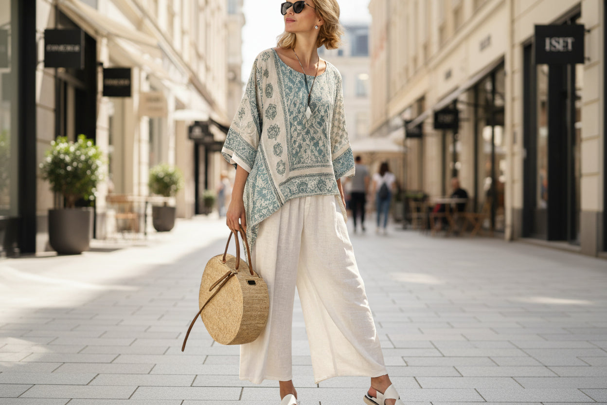 Damen Strandurlaub Zweiteiler – Lockeres Sommer-Outfit