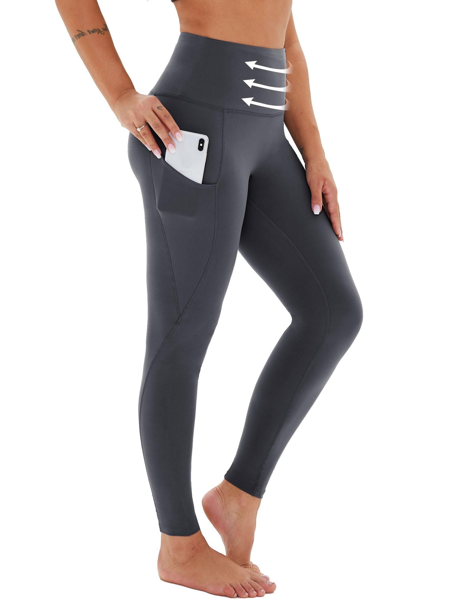 Kurze Yoga-Hose mit hohem Bund und diagonalen Taschen