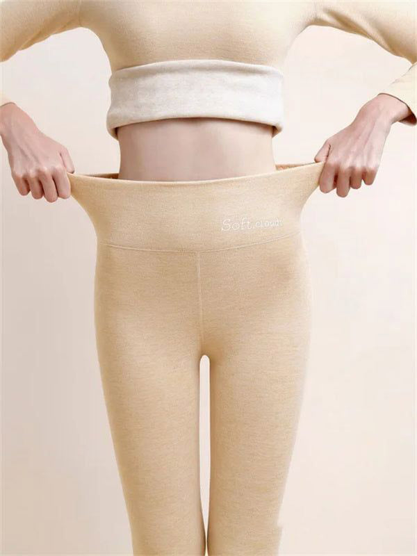 Damen High-Waist Shark Leggings mit Fleecefutter
