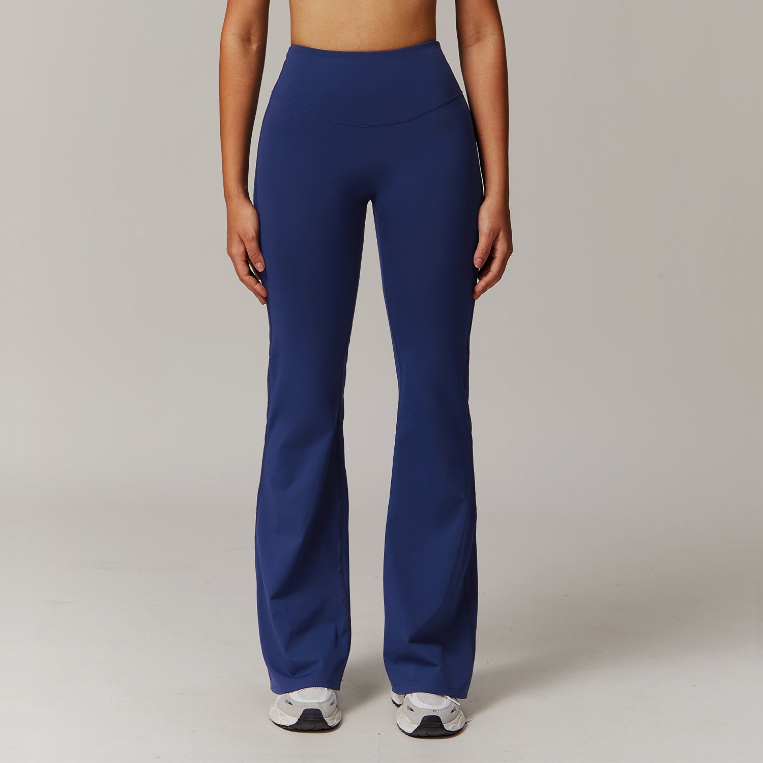 Damen-High-Waist-Fitnesshose mit Schlag – Laufhose