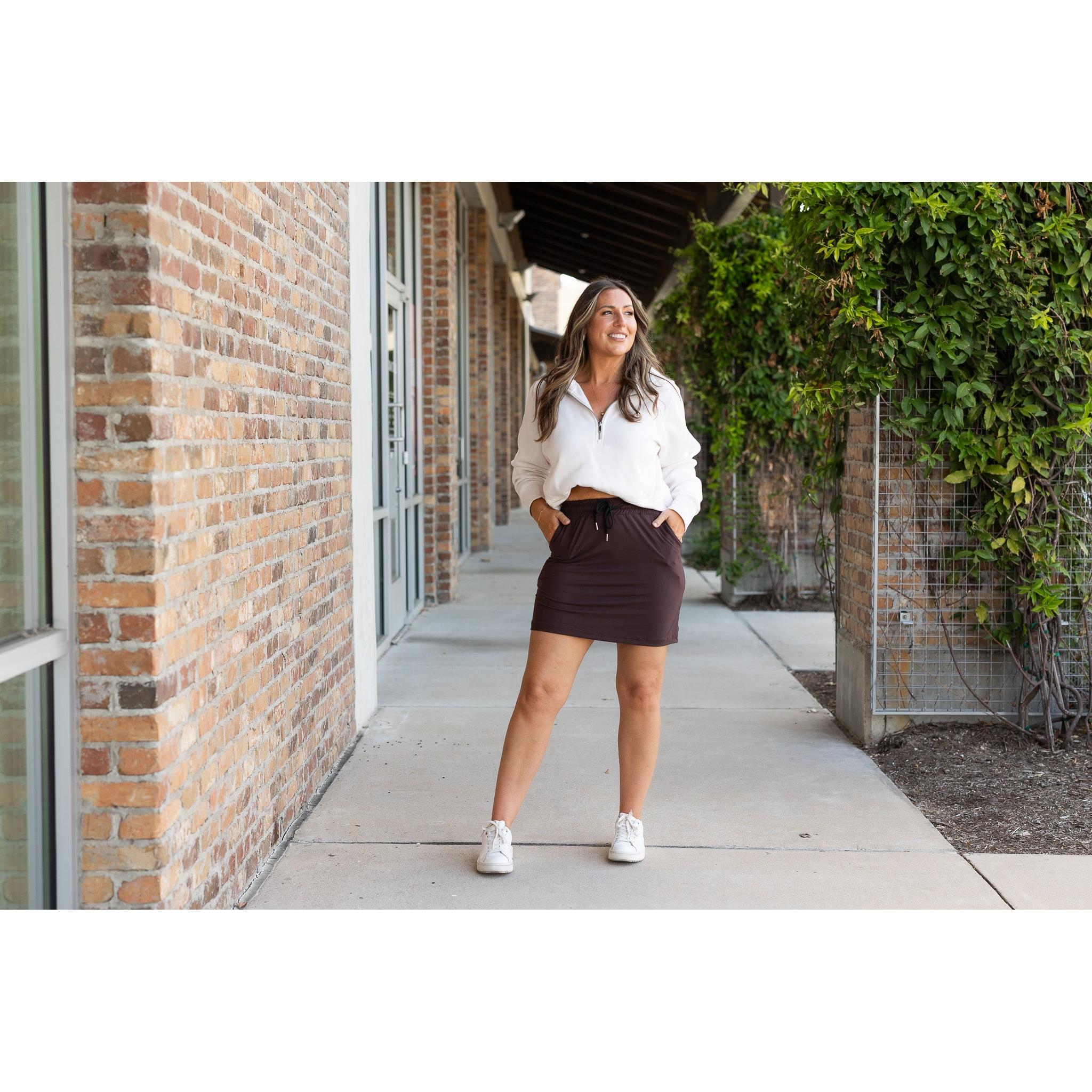 Bridget - Brown Jogger Skirt