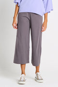 Pima Cotton Cropped Gaucho Pants - Lava