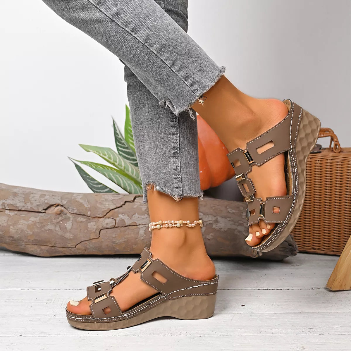 Women's Open Toe Wedge Sandals
