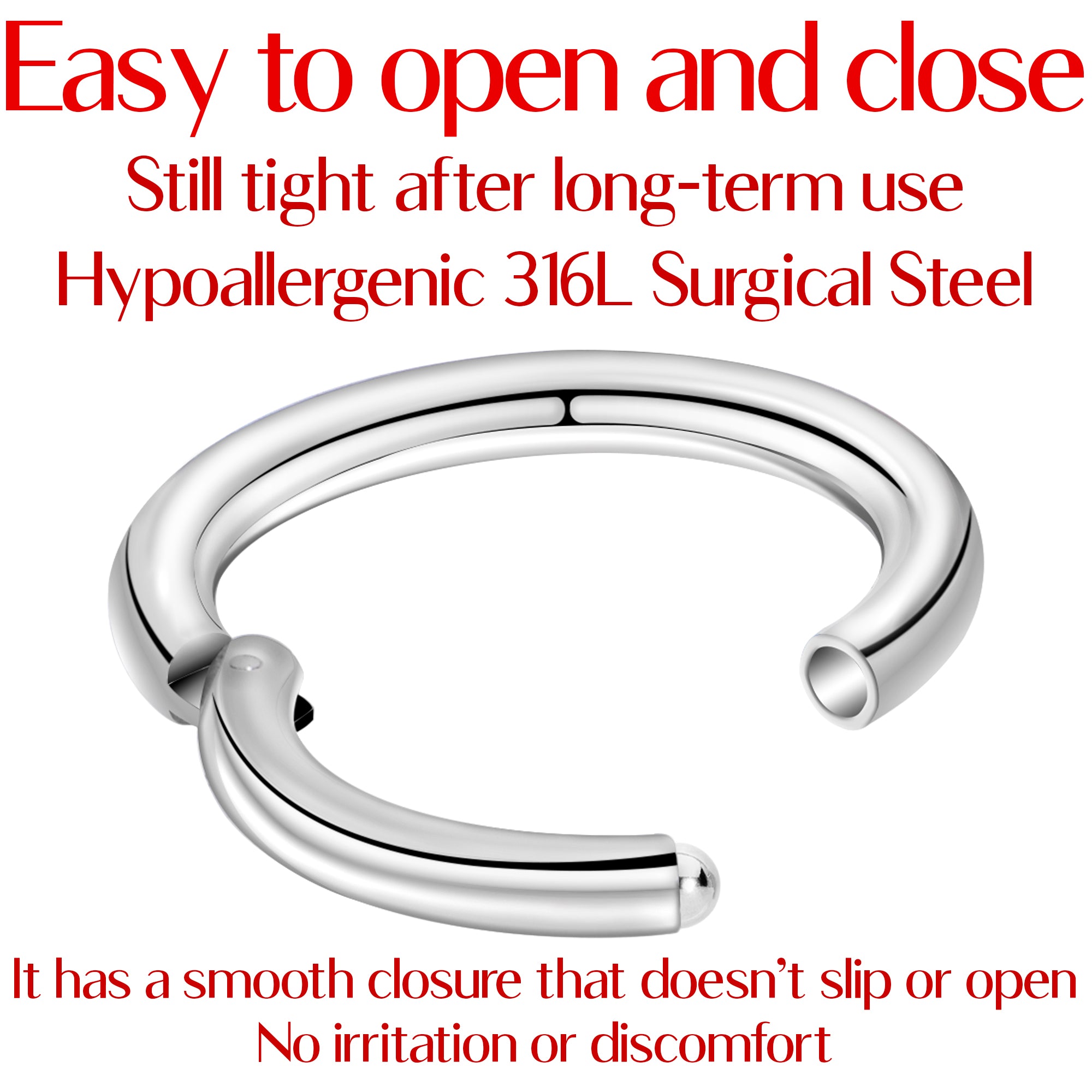 16G 5/16 Stainless Steel Hinged Segment Ring