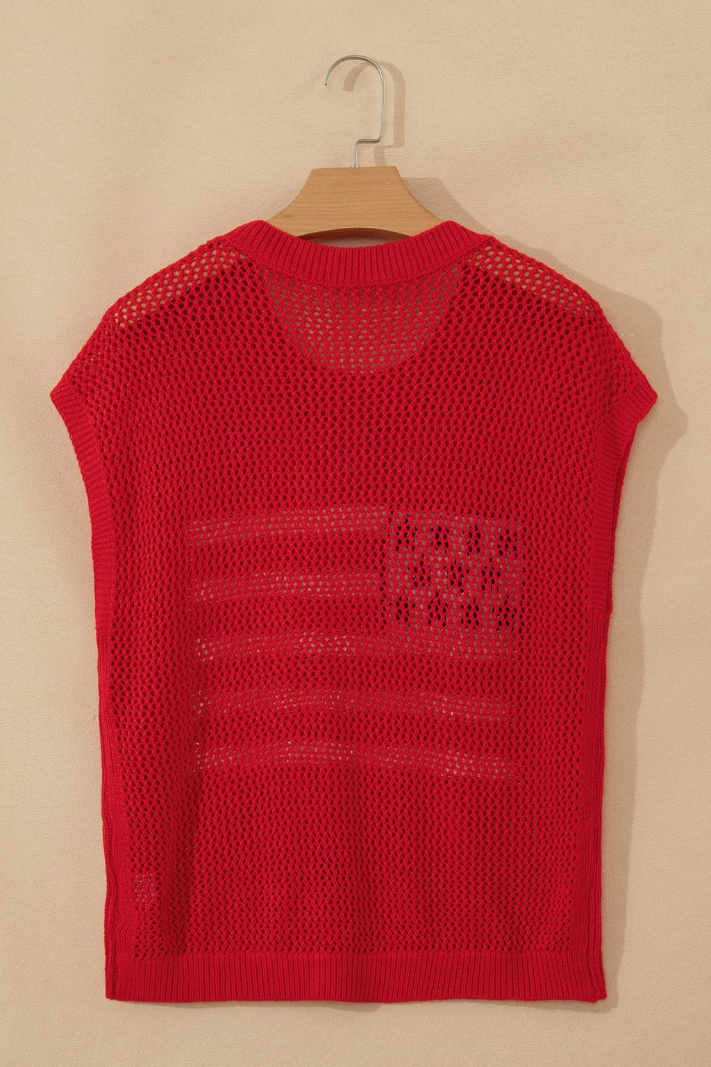 Fiery Red Flag Graphic Short Sleeve Sweater Top