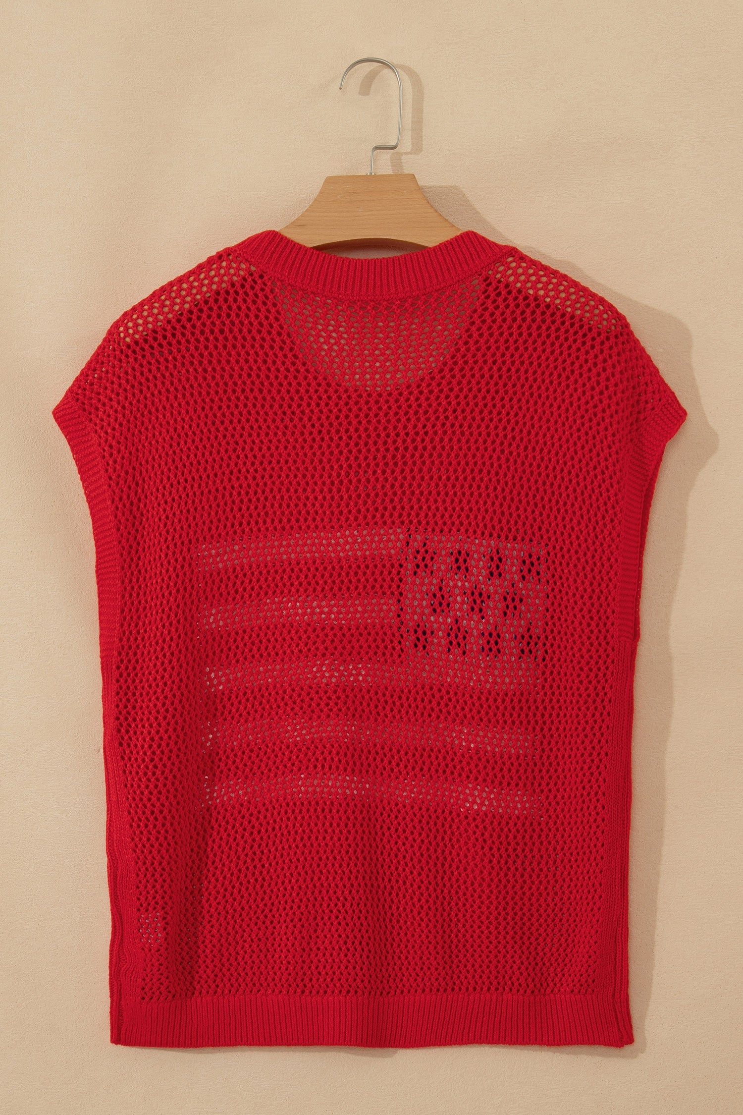 Fiery Red Flag Graphic Short Sleeve Sweater Top