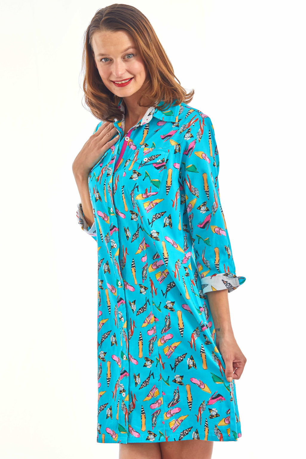 Sag Harbor Dress Turquoise  Shoe Print