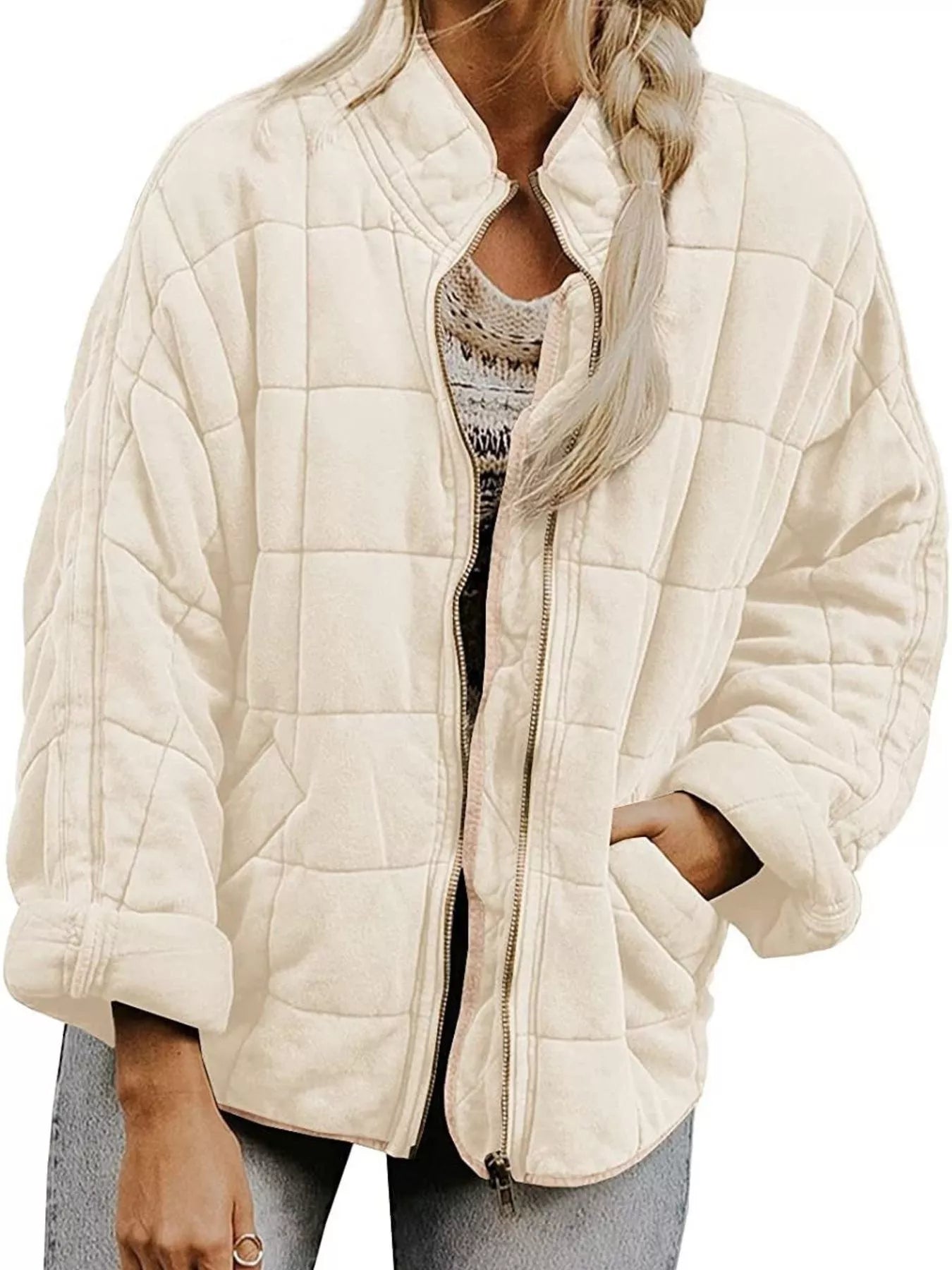 Quilted Zip Up Outerwear