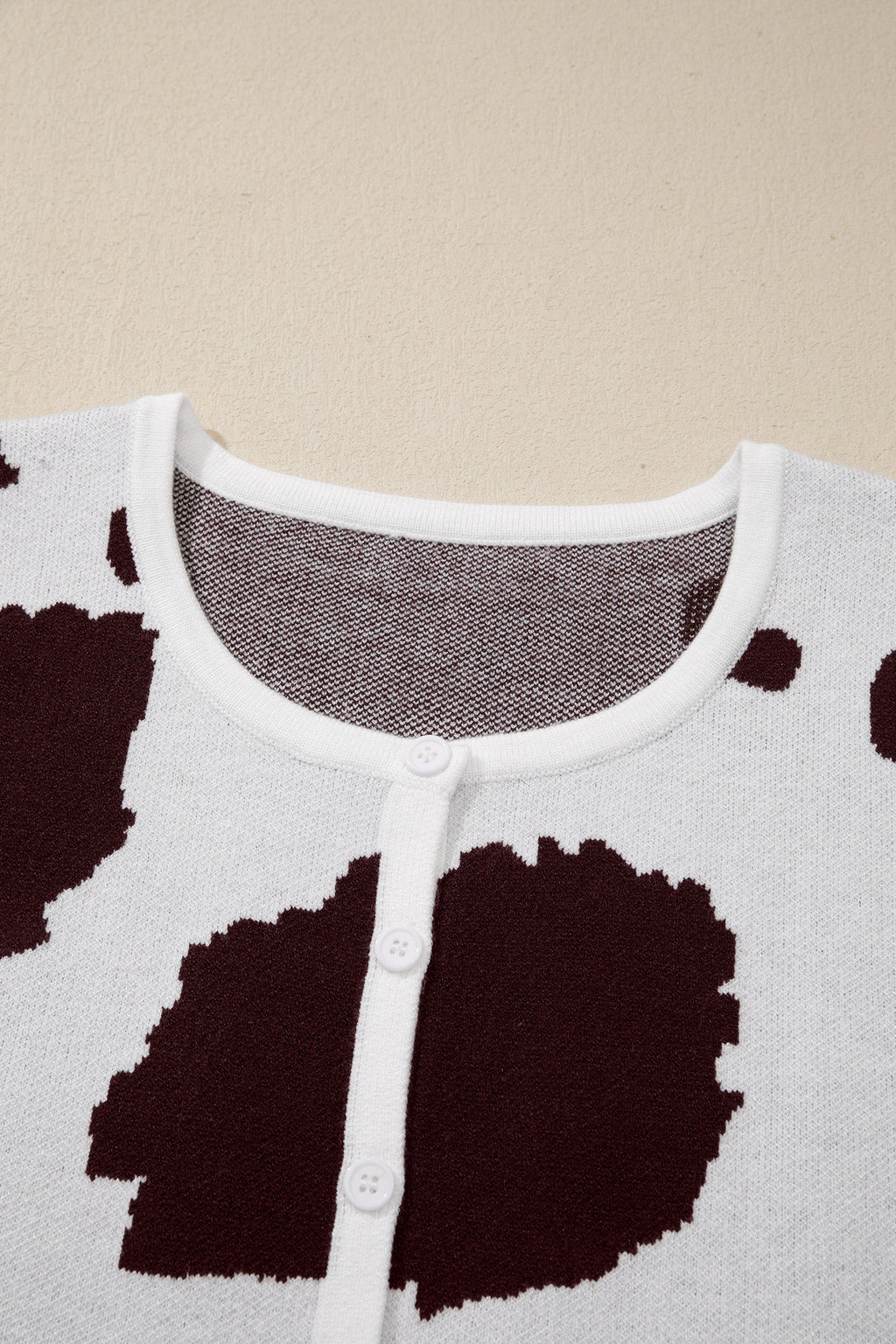 White Western Cow Spots Button Down Sweater Vest