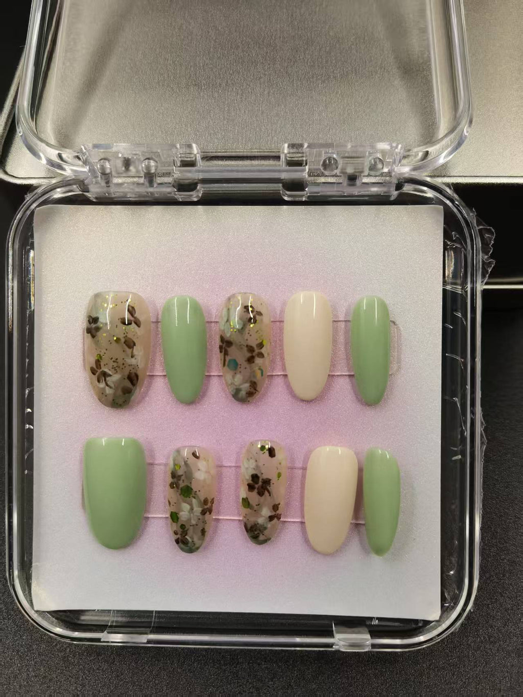 1040- Handmade press on nails fake nails removable
