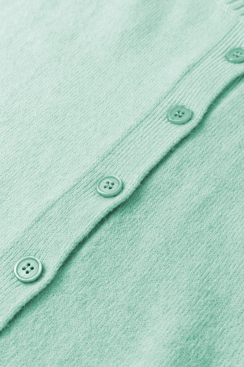 Moonlight Jade 3/4 Sleeve Boxy Knit Button Down Sweater Cardigan