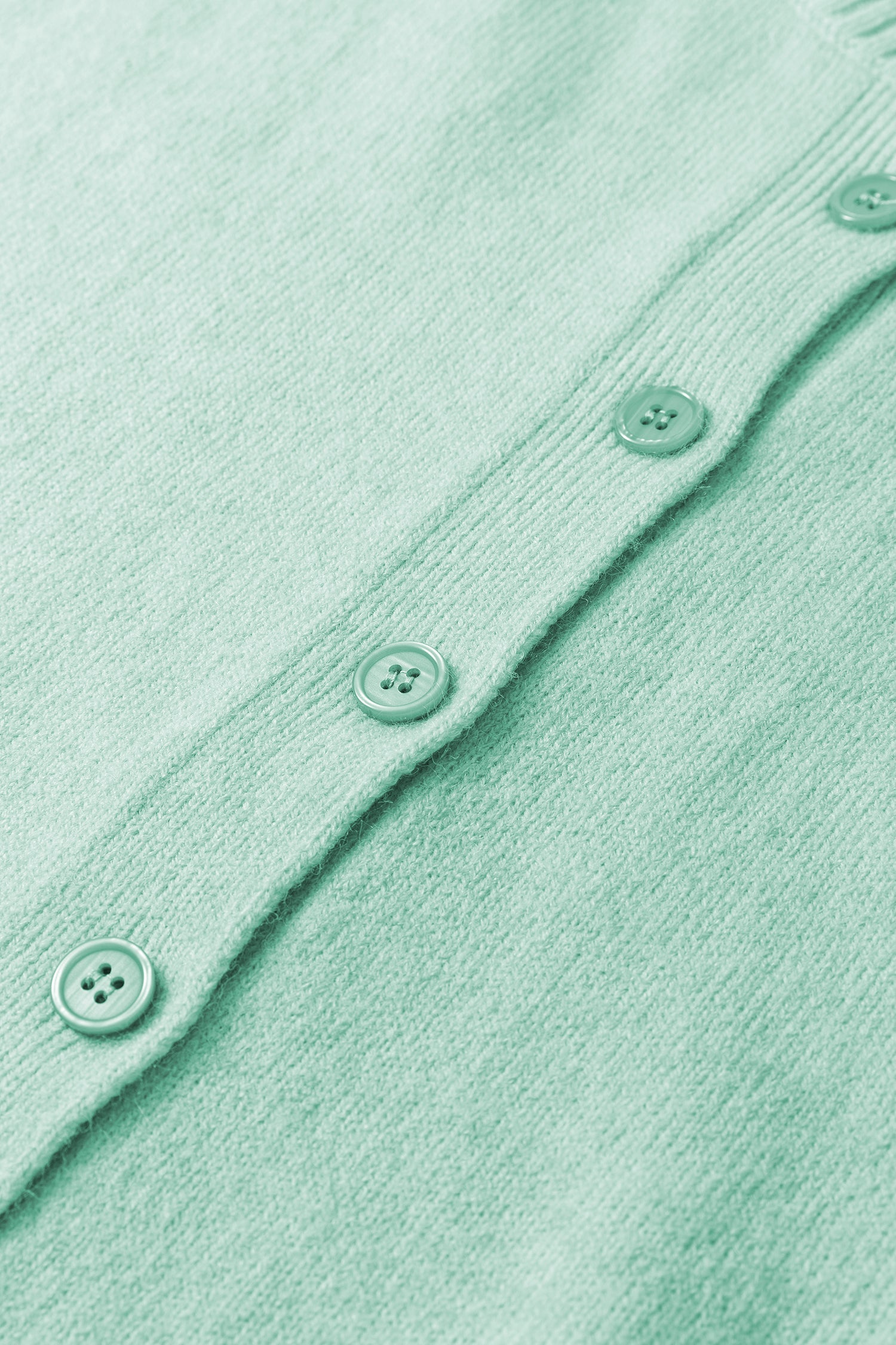 Moonlight Jade 3/4 Sleeve Boxy Knit Button Down Sweater Cardigan