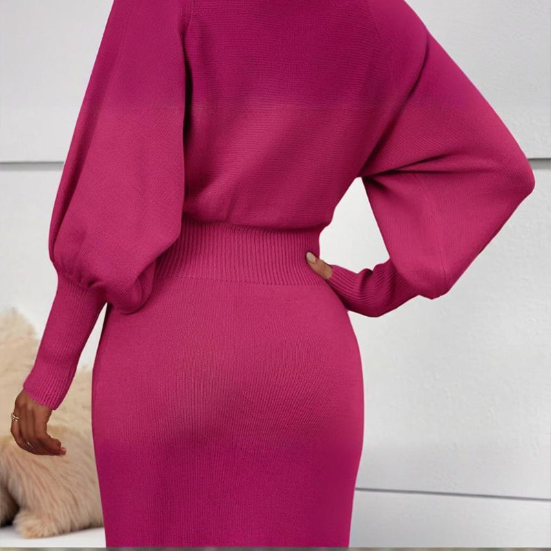 Women's Lantern Sleeve Bodycon Dress