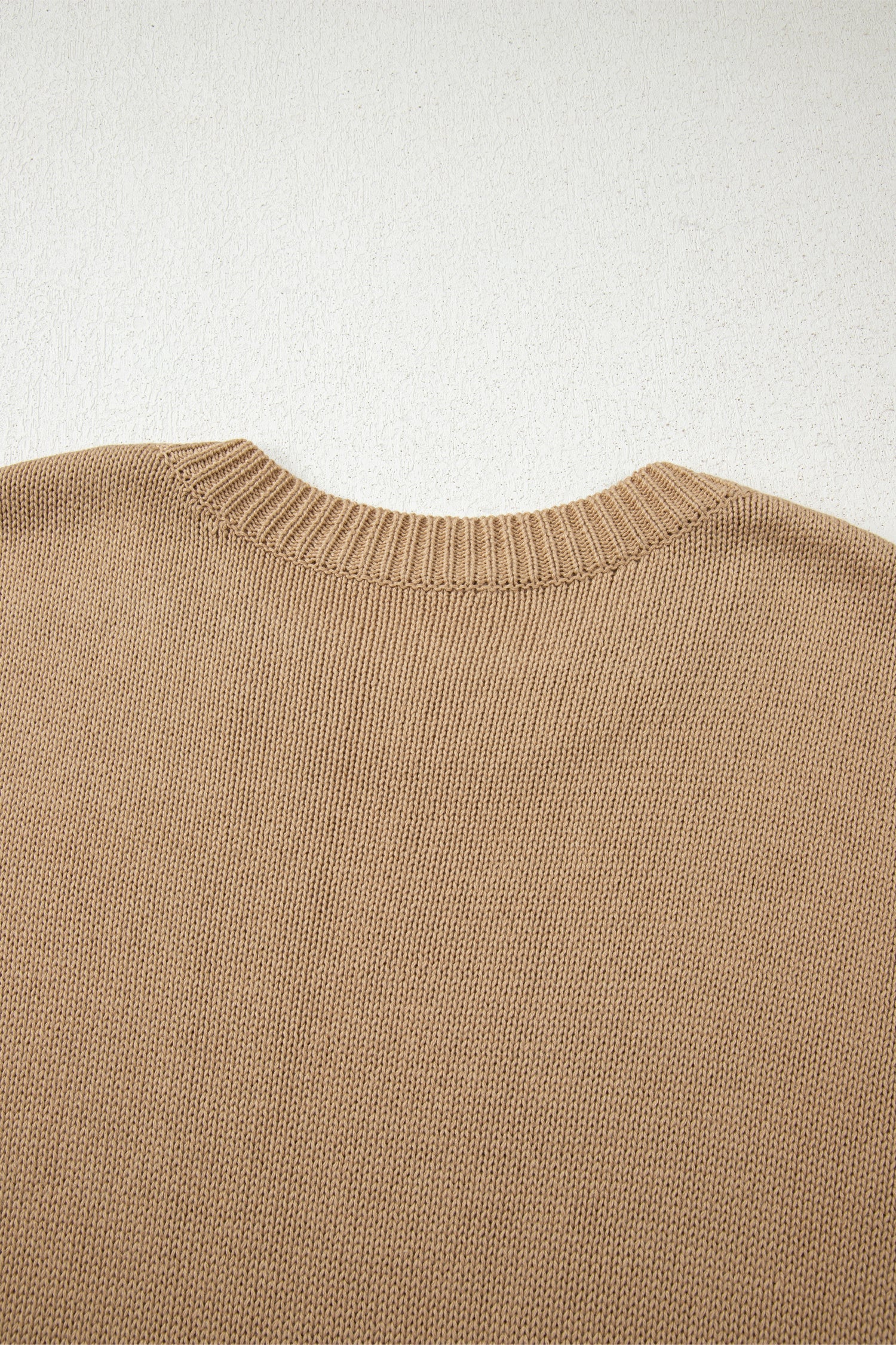 Pale Khaki Exposed Seam Drop Shoulder Oversize Sweater Mini Dress