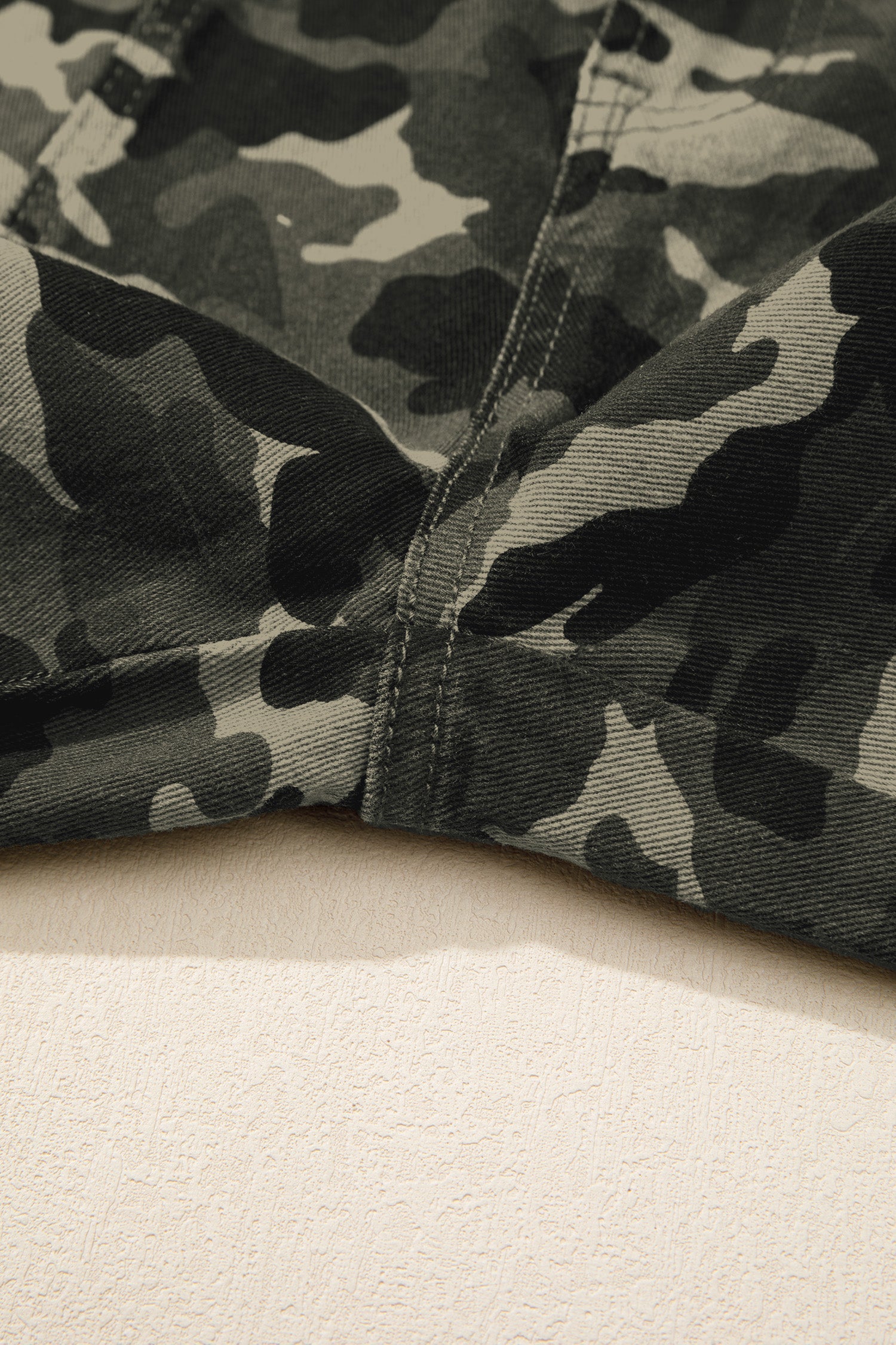 Green Camouflage Print Multi Pocketed Womens Denim Pants